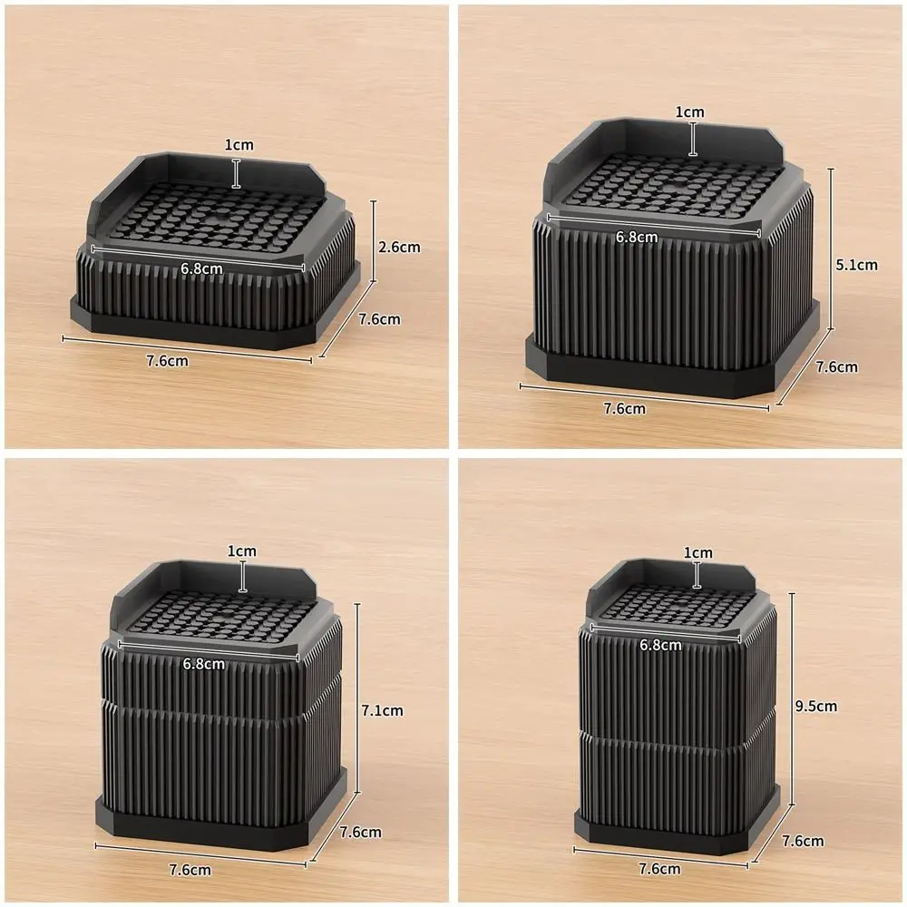 Professional Heavy-Duty Furniture Foot Pad Non-slip Square Bed Lifts Risers Round Adjustable Bed Lifter Refrigerator view 6