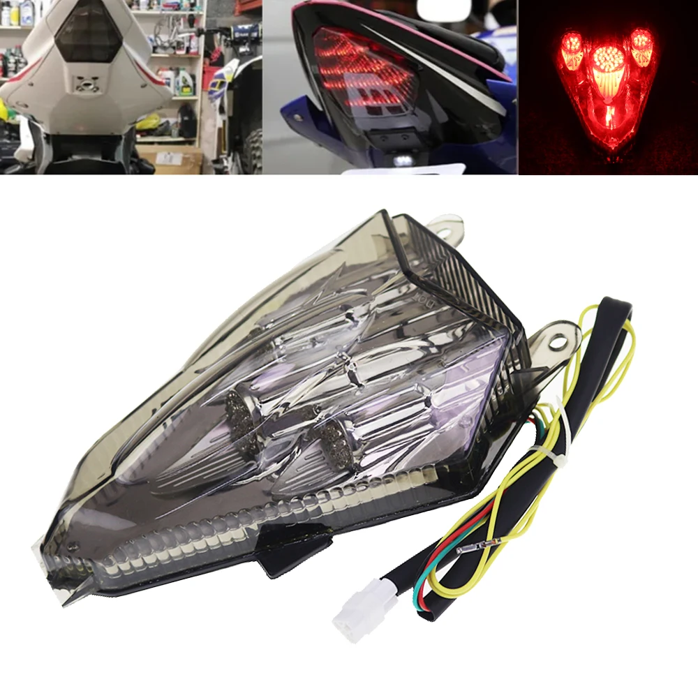 

For Yamaha YZFR6 YZF-R6 2006-2013 2007 2008 2009 2010 2011 2012 Motorcycle Rear Tail Light Brake Turn Signal Integrated LED Lamp