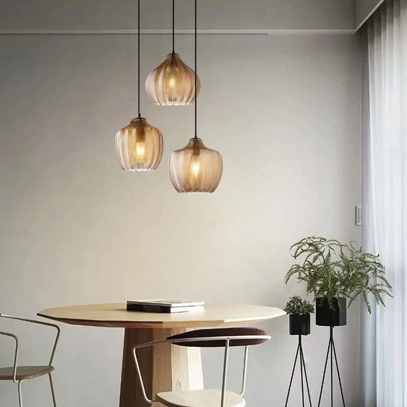 Nordic Glass Pendant Lights Restaurant Hanging Lamp Kitchen Island Dining Bedroom Bedside Lighting Fixtures