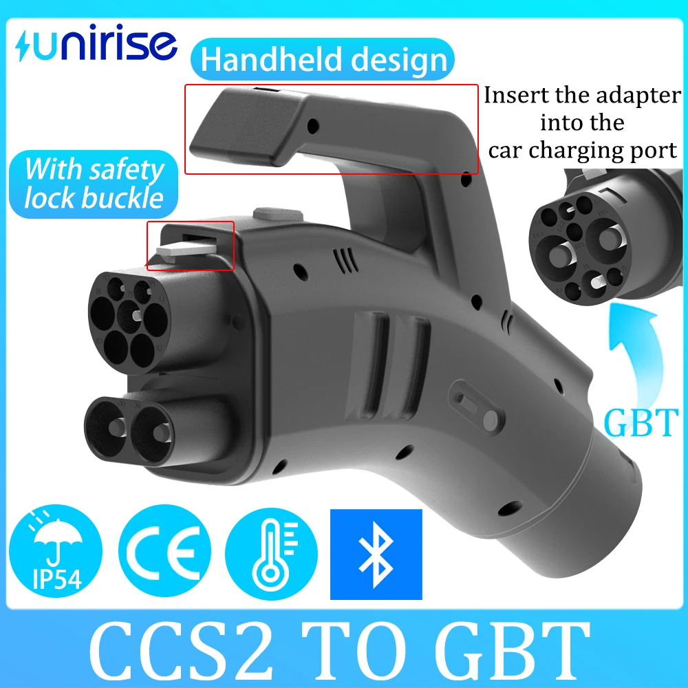Unirise EV Car Adapter CCS2 to GBT 400A DC Super Fast Charger Converter CCS Combo 2 To GB/T Electric vehicles Charging Connector
