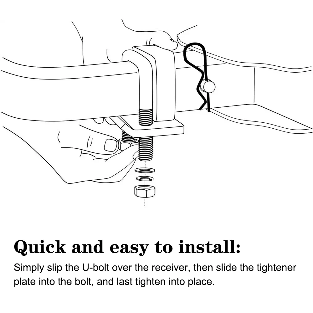 Heavy Duty Hitch Tightener U-Bolt Stabilizer For Tow Trailer Hitches Anti-Rattle Lock 2 inch Down Tow Clamp Wobble Carrier Parts