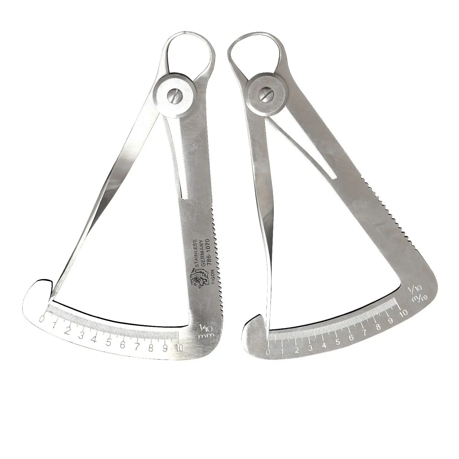 스테인레스 스틸 치과 켈리퍼 게이지-0-10mm 정밀 측정 도구, 금속 왁스 및 치과 실험실 사용, 오토클레이브 가능