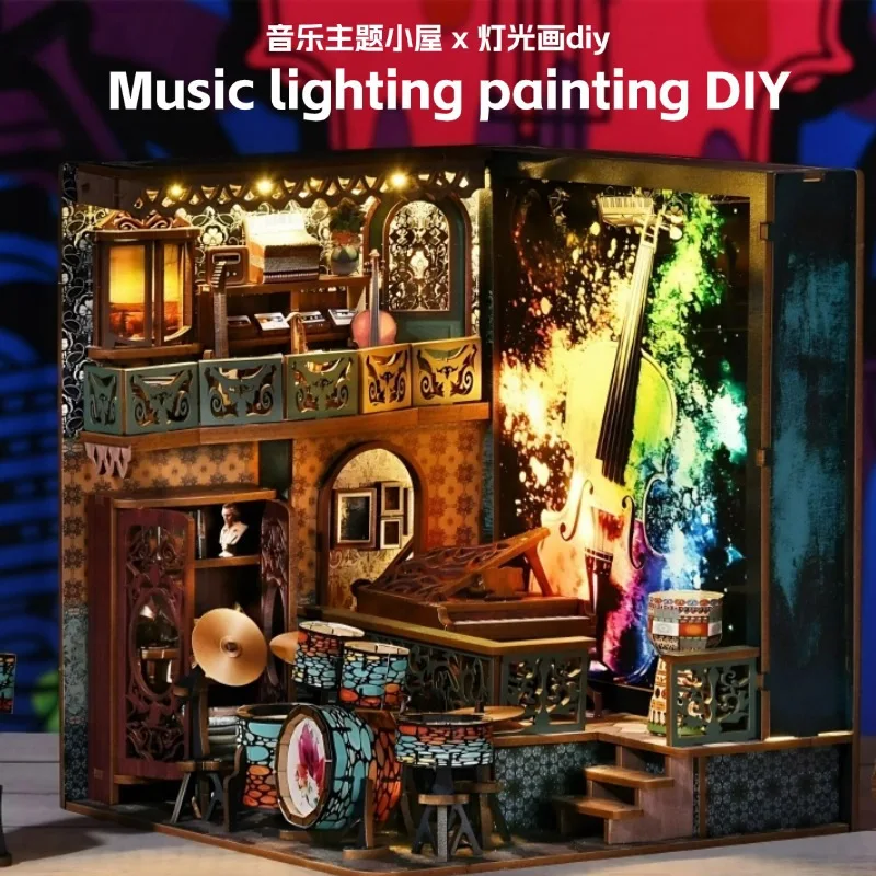 

Twilight hut book stand diy hut hand-assembled toy wooden building blocks three-dimensional puzzle house model gift