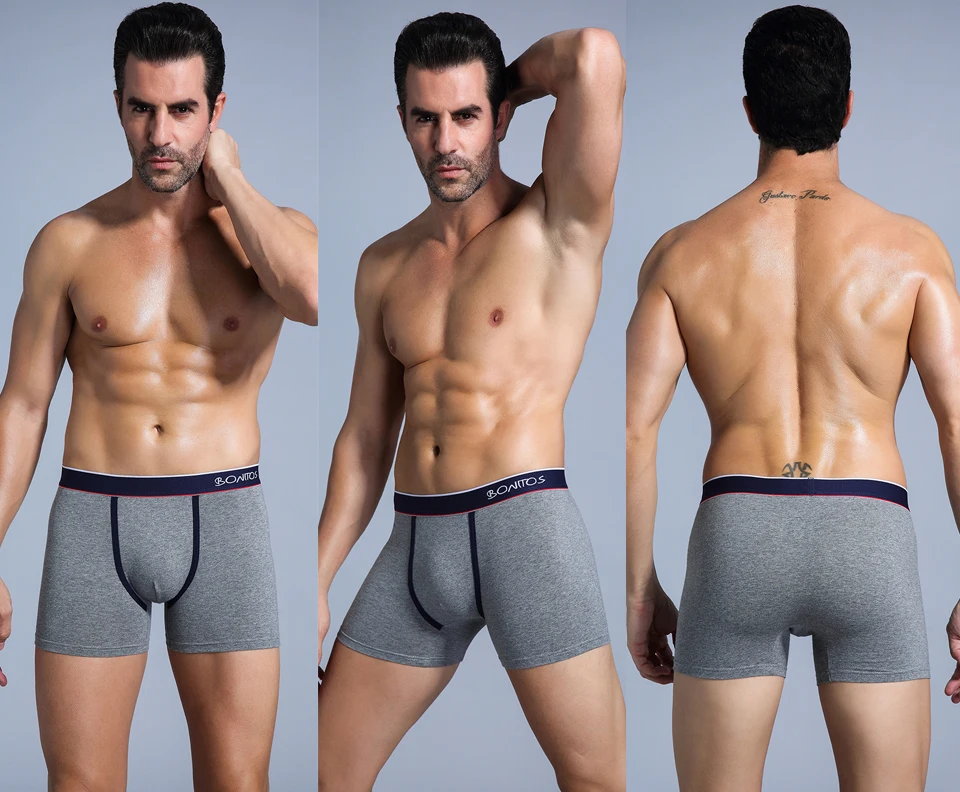 3er-Pack Herren-Unterhosen BONITOS mit elastischem Bund, Boxershorts, klassische Marken-Unterwäsche für Männer, Baumwoll-Boxershorts – Detail 13