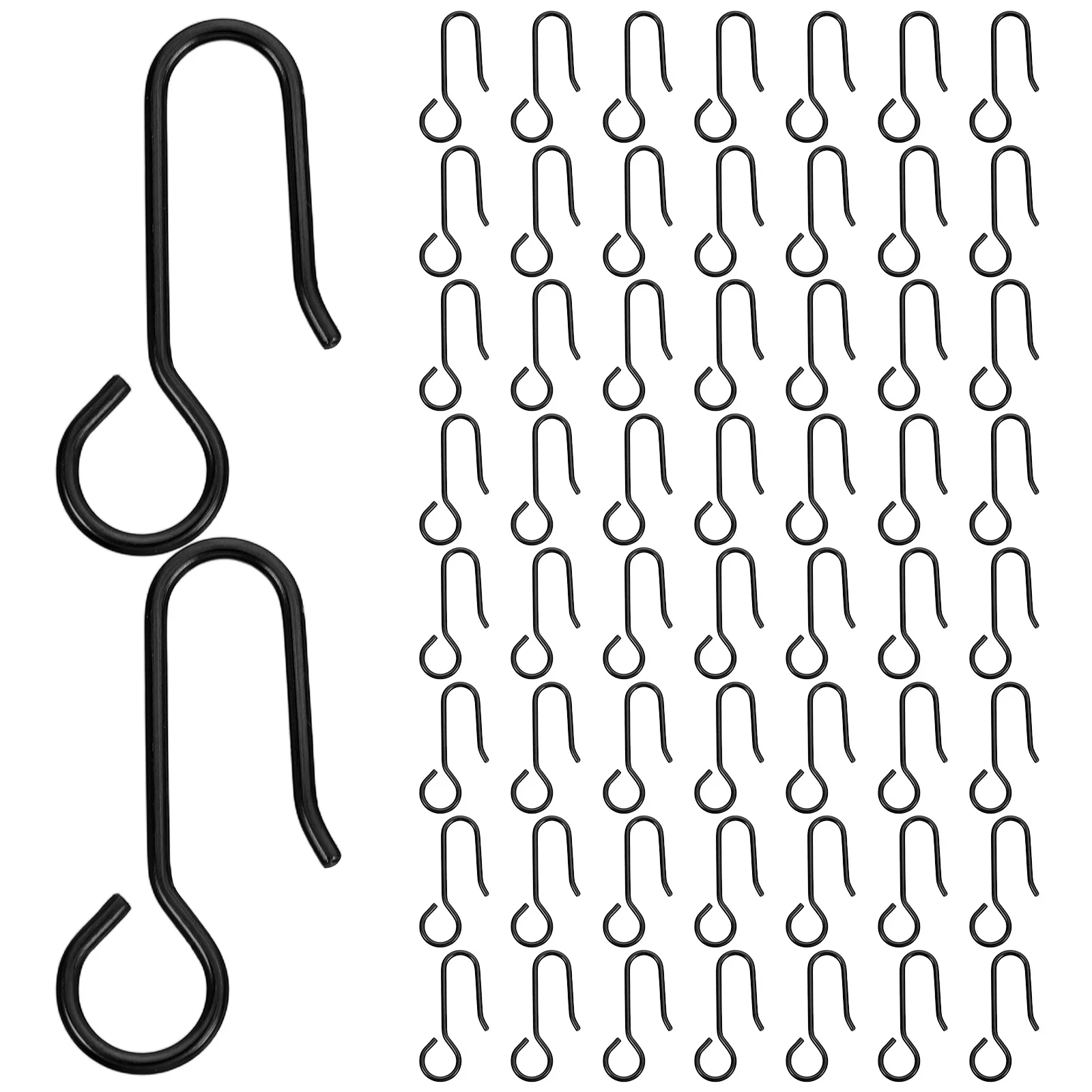 

60Pcs Curtain Hooks Metal S Shape Heavy Duty Flexible Ceiling Mount Curtain Track Sliders for Drapes Silent Use