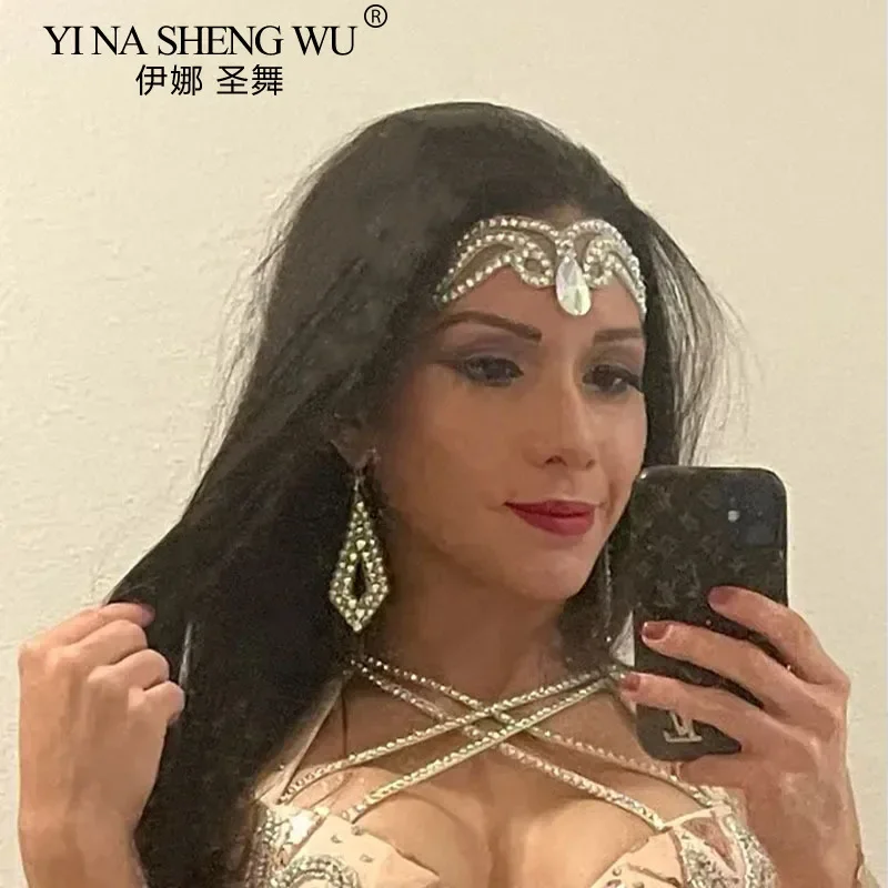 Accessorio per la danza del ventre per donne Bambini Danza del ventre Pietre AB Orecchini Accessori per ragazze Bollywood Prop India Dance Rave