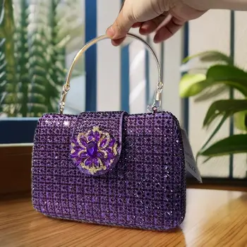 西苑小姐水晶晚餐包 2024 閃耀鑽石晚宴手提包 金屬手拿包和手提包 婚禮錢包 10 最佳銷售 金屬錢包 - №7