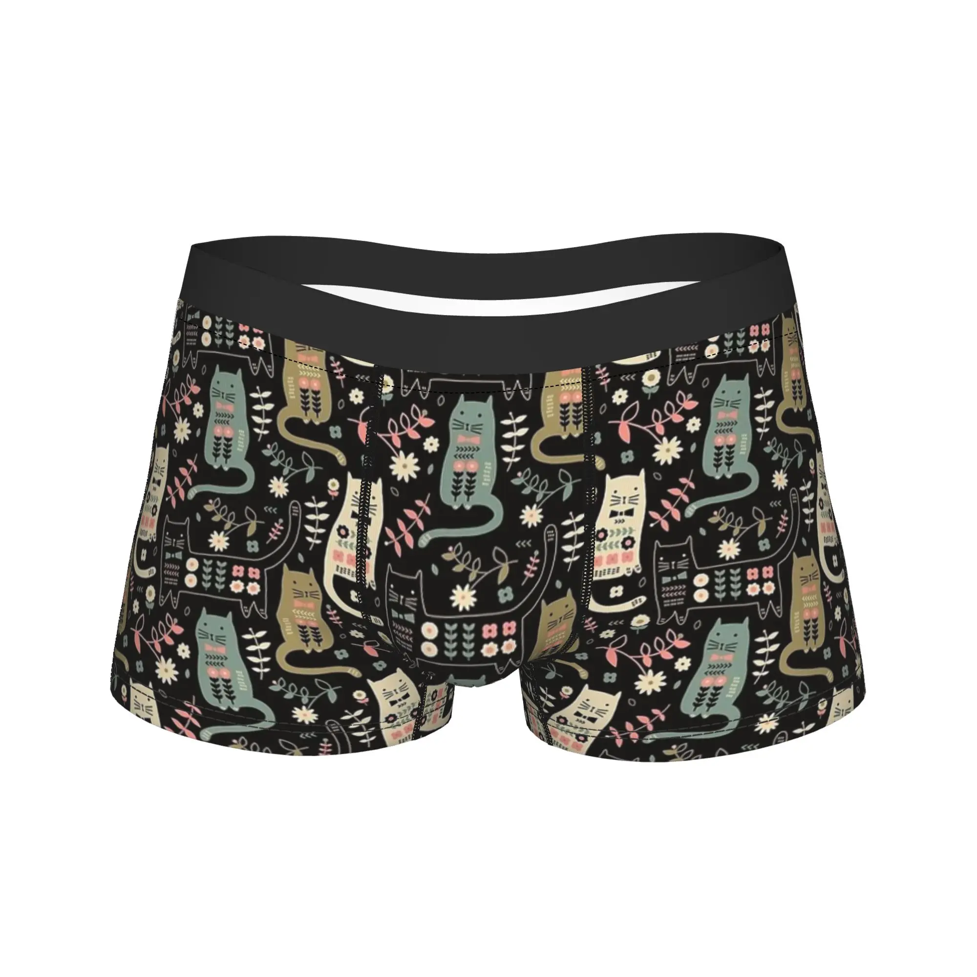 

Cat Folk Funny Animal Underwear Males Underpants Printing Breathable Boxershorts High Quality Shorts Briefs Large Size