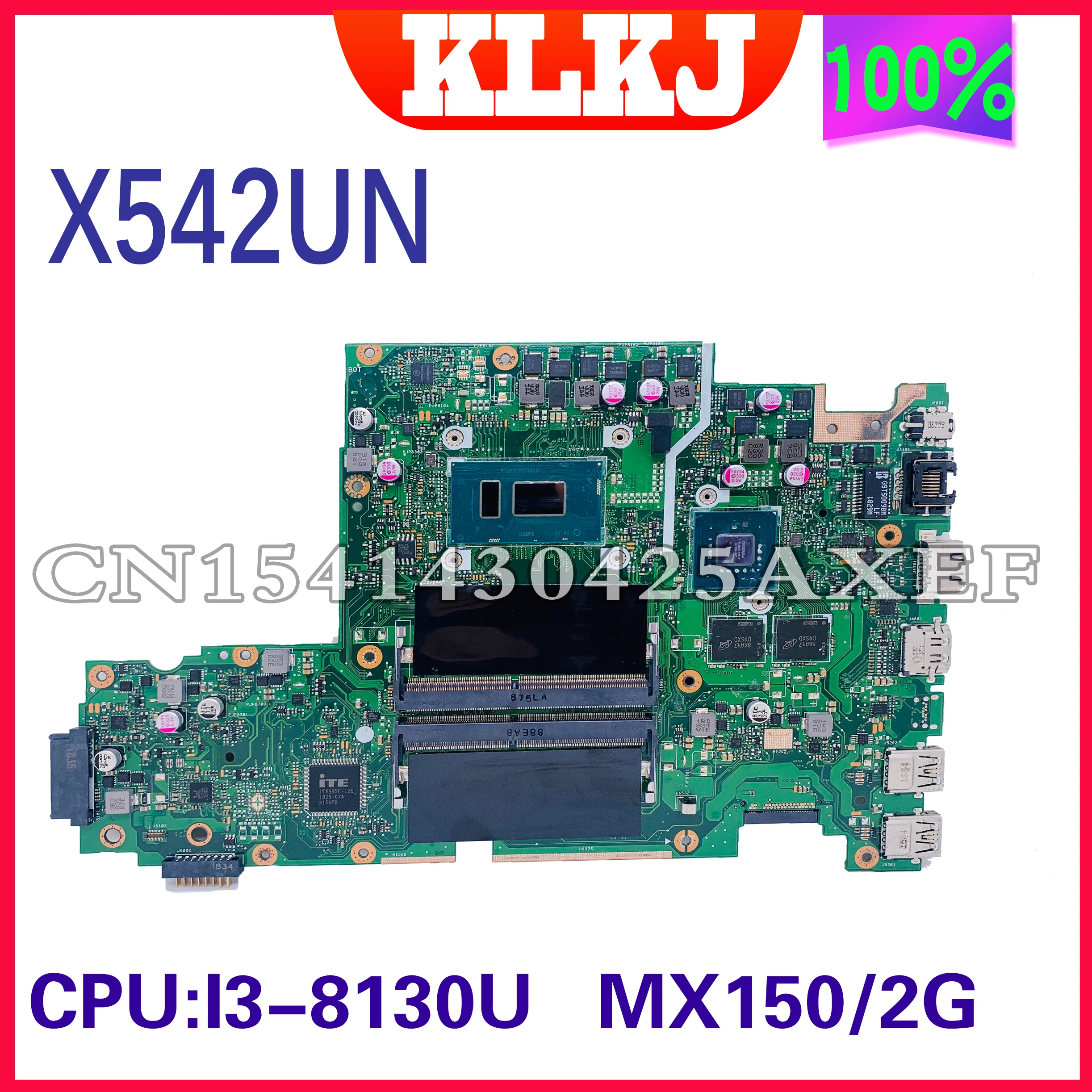 X542UN Mainboard untuk ASUS VivoBook X542UQR X542UR X542U FL8000U Laptop MotherboardW/ I3-8130U I5-8250U I7-8550U MX150 GTX1050