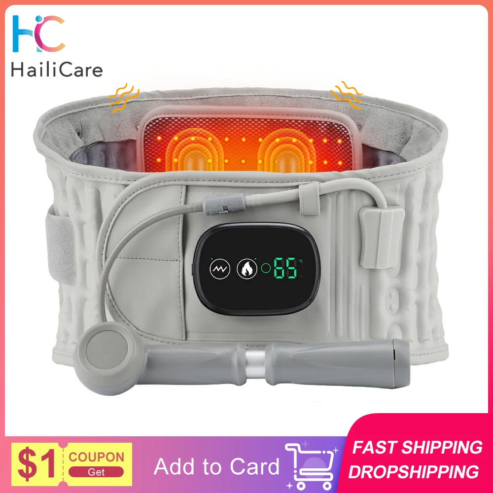 

Inflatable Heating Vibration Massage Belt Waist Support Back Relief Fatigue Airbag Abdomen USB Rechargeable Comfort Device