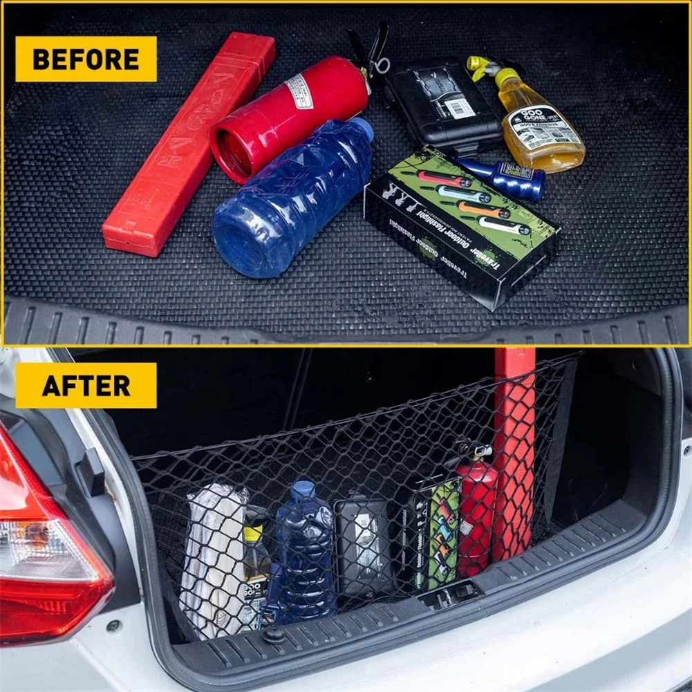 

Сетка-органайзер для багажника с нескользящей резиновой отделкой, складная, когда не используется, для внедорожников, многофункциональная сетка для багажника