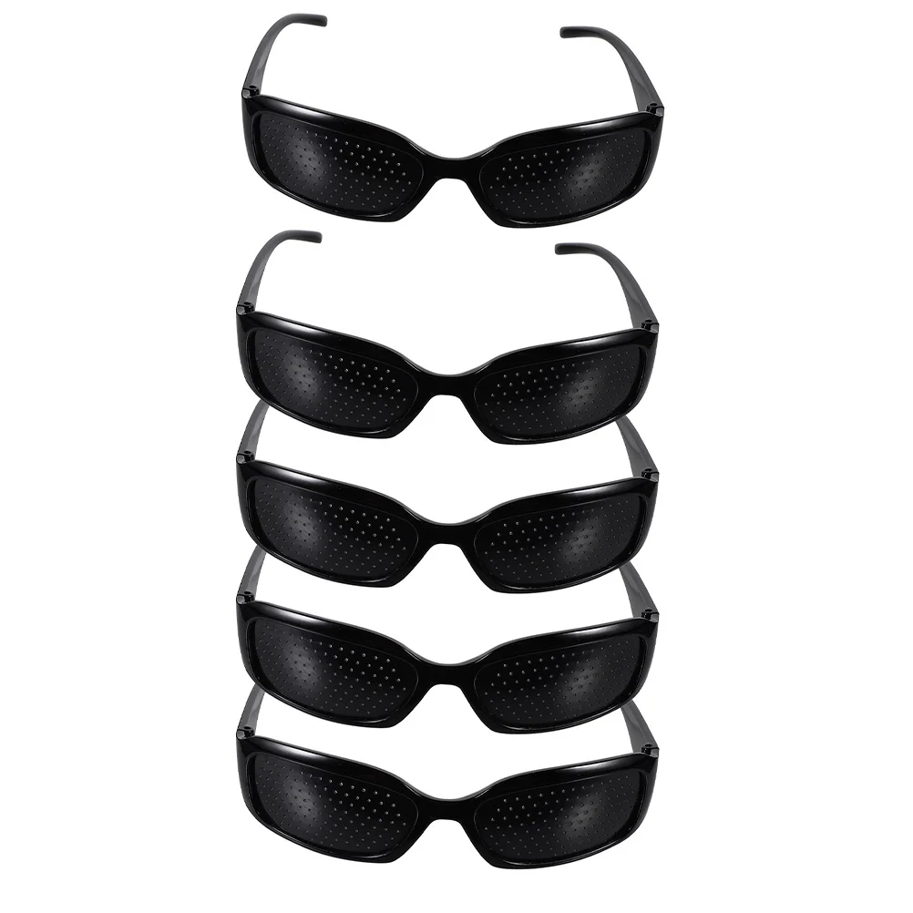 

5Pcs Sports Style Portable Pinhole Sunglasses Black Eye Protection Glasses Lightweight Correction Anti-Fatigue Outdoor