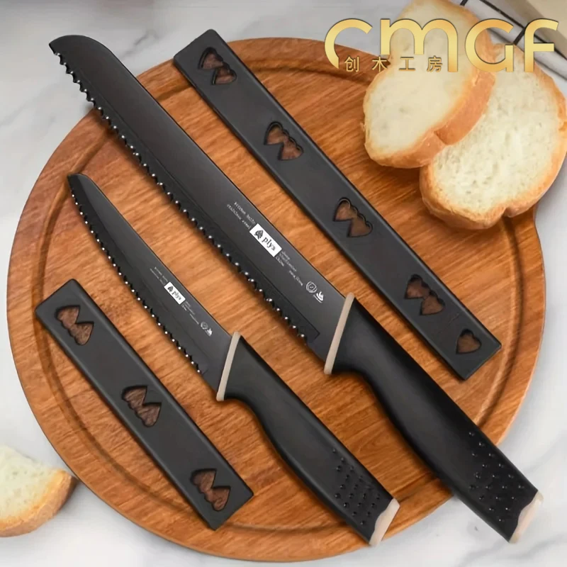 Food Grade Antimicrobial Coated Bread Knife, Baguette Knife, Cheese Knife. Serrated Edge For Easy Cutting, ABS Handle