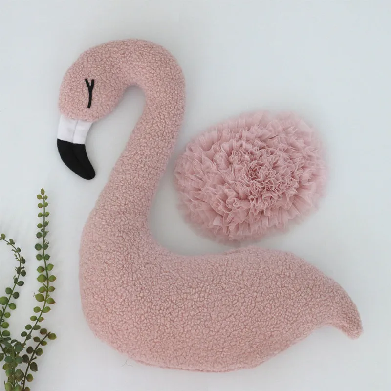 Newborn photography Full moon baby photo Flamingos gauze props studio auxiliary modeling pillow