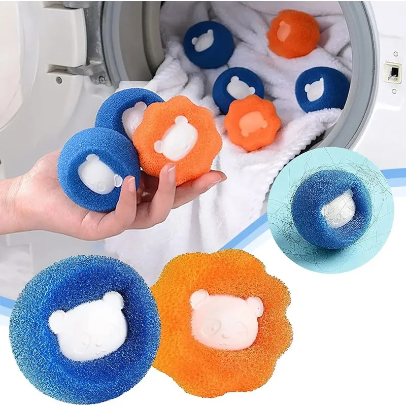 New 6 PCS Hair Remover Ball Reusable Clothes Anti-Tangle Hair Catcher Laundry Balls Washing Cleaning Balls for Pet Hair Remover