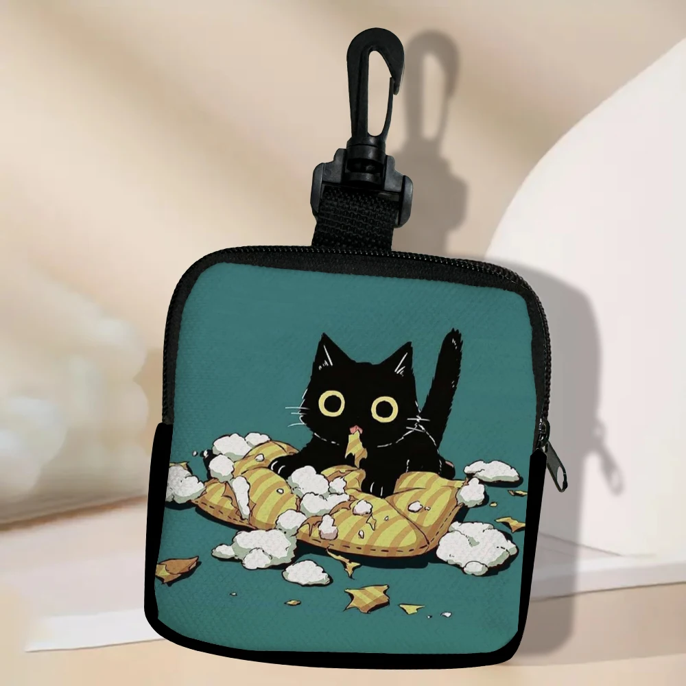 

Cat Mini Coin Purse Simple Zipper Kid Storage Pouch Coin Key Bag Women Men Wallet Mini Purse 7.2
