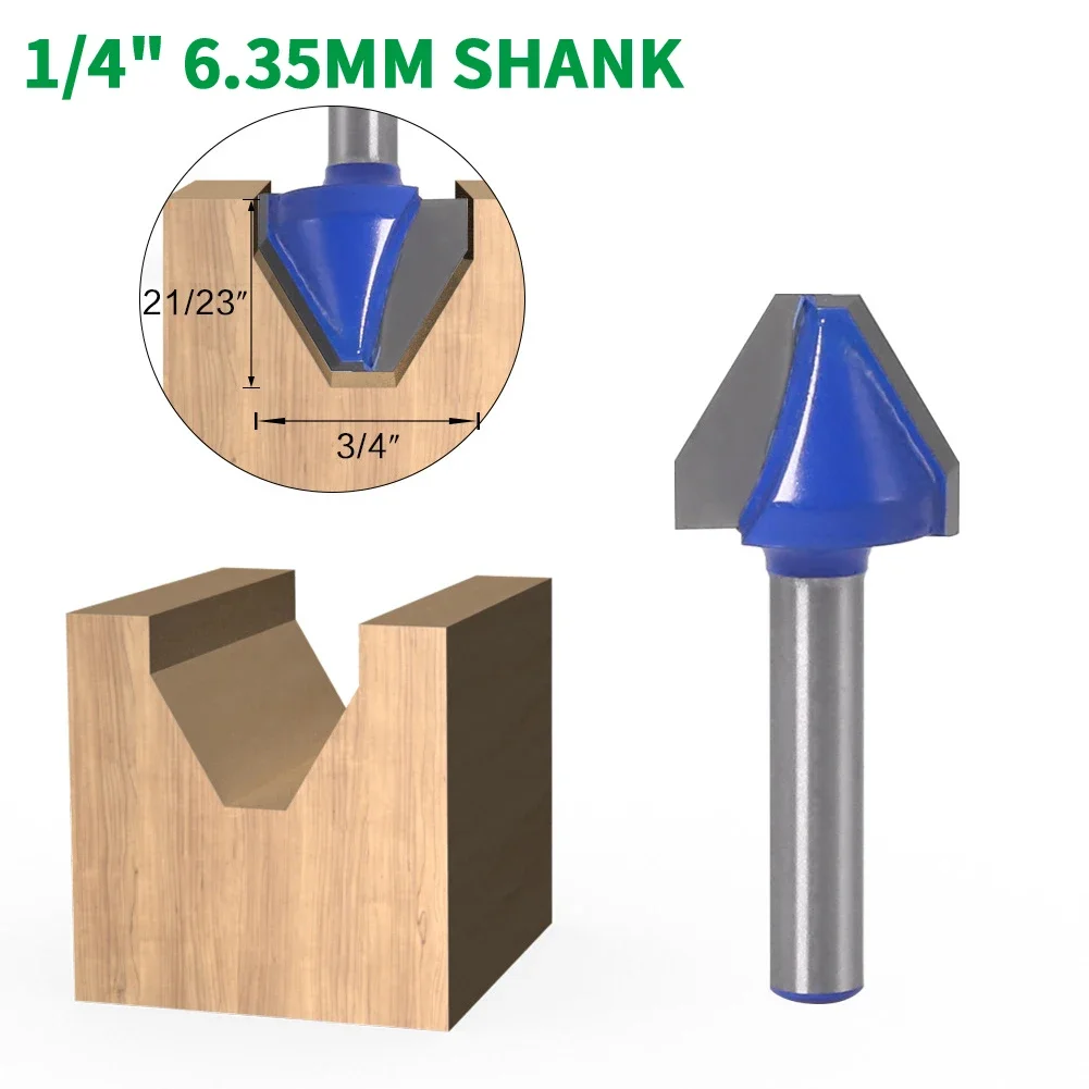 

1 шт. 1/4 "6,35 мм фреза с хвостовиком, резьба по дереву, 60 градусов, деревообрабатывающая шиповая фреза, сверление для сплава из карбида дерева