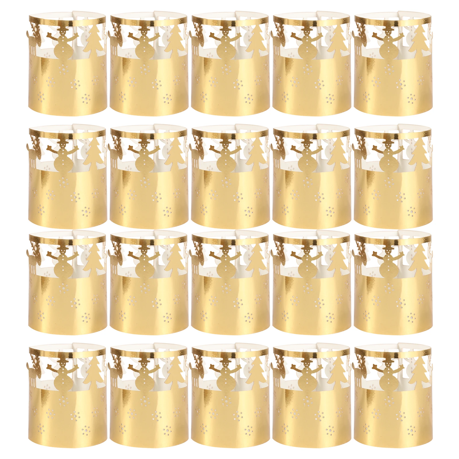 

50 Pcs Christmas Lamp Shade Xmas Outdoor Decorations Snowflake Lantern Hollow Paper