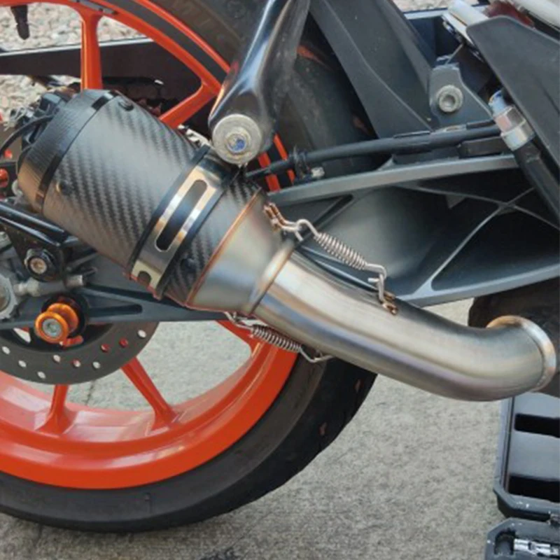 Motorcycle Mid Exhaust Link Pipe Muffler DB Killer Stainless Steel Slip On Modified For Duke 125 200 250 390 RC390 2017-2020