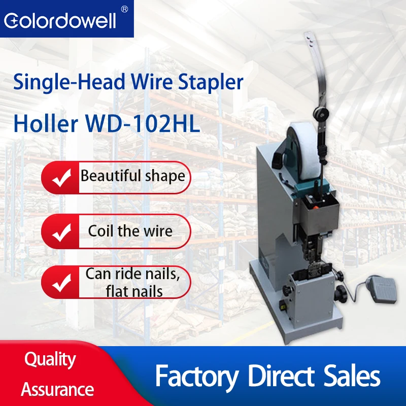 WD-102HL Heavy Duty Desktop Book Wire Binding Machine Single Head Flat & Saddle Switching Electric Stapler