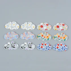 6pcs/lot Cute Flower Cloud Shaped Acrylic Pendant Jewelry Accessory Handmade Connector DIY Earrings Component for Women Men