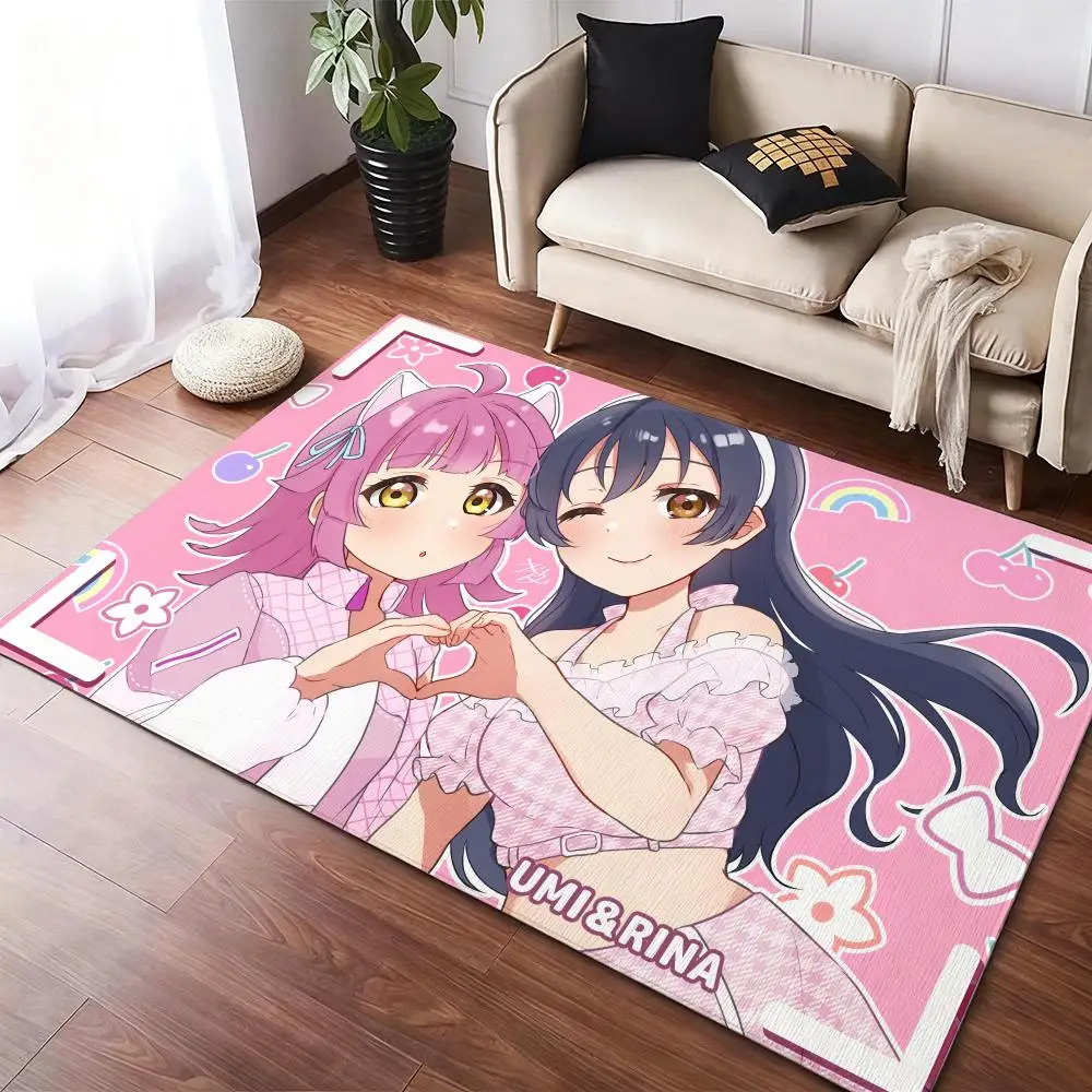 

l-Love Live School Idols Floor Mat Soft Thickened Non-Slip Door Mat for Living Room Home Decor Flannel Rugs