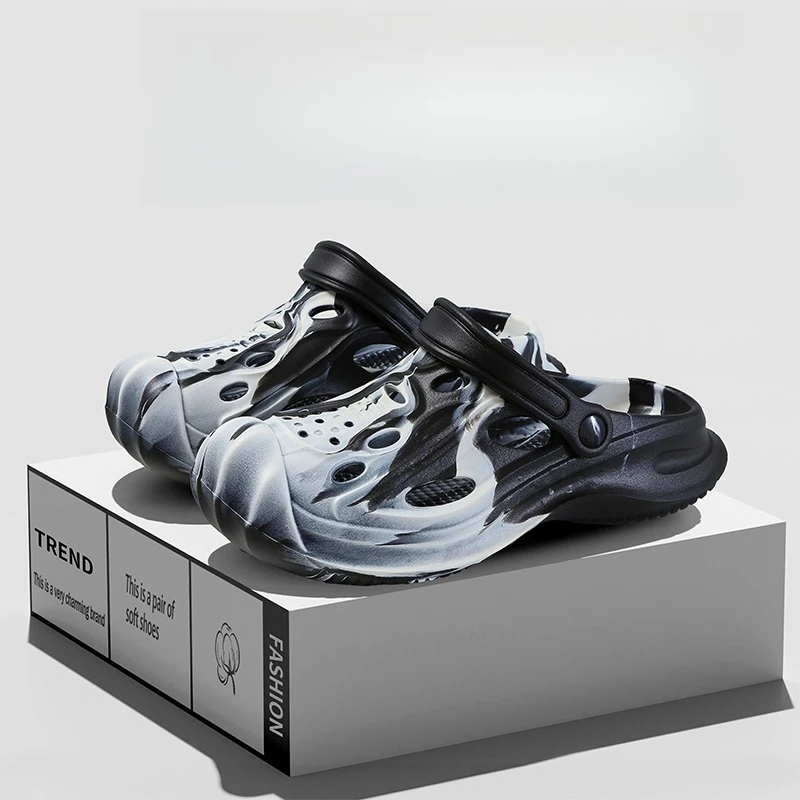 

Comwarm 2025 новые сабо, тапочки для мужчин, модная обувь с камуфляжными отверстиями, садовая обувь, уличные нескользящие пляжные шлепанцы, мужские сандалии для отдыха