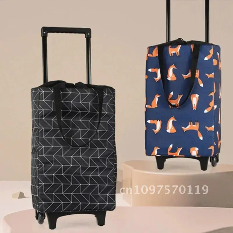 屋外ピクニックプルポータブル折りたたみショッピングカートオーガナイザー格納式ホイール野菜食料品バッグ防水トロリー