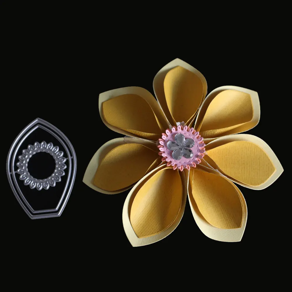 3D Petal Flower Frame Metal Cutting Dies Diy Scrapbooking Photo Album Decorative Embossing Stencil Paper Card Crafts