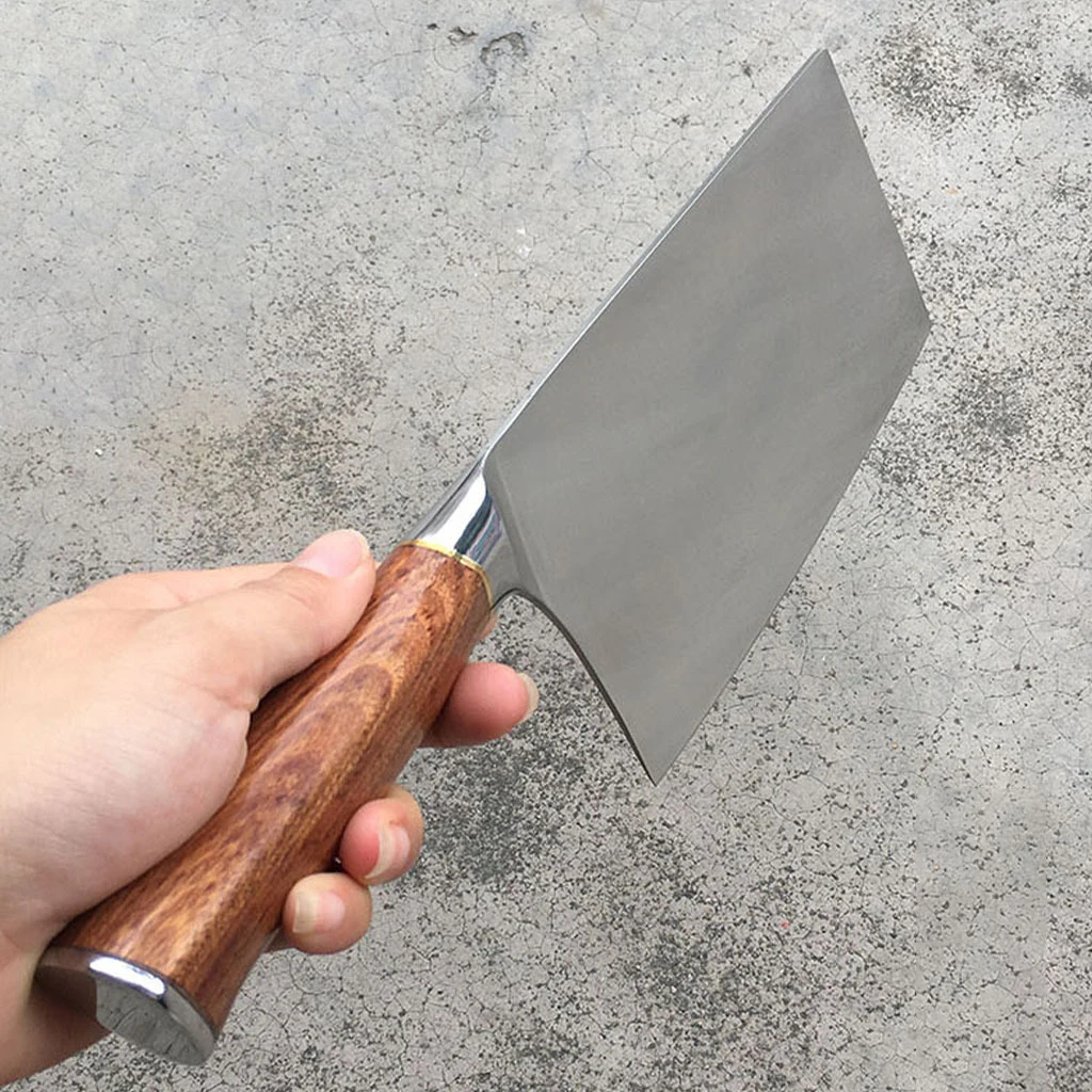 Chinese Chef Knife 3 Layers Clad Steel 9Cr18Mov Blade Wood Handle Slicing Cleaver Chopper Kitchen Knives Cooking Tools