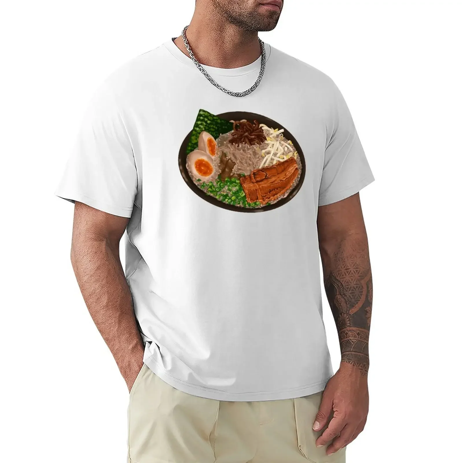 Ramen Lover - Tonkotsu Pork Belly Japanese Noodles T-Shirt vintage tops men t shirt