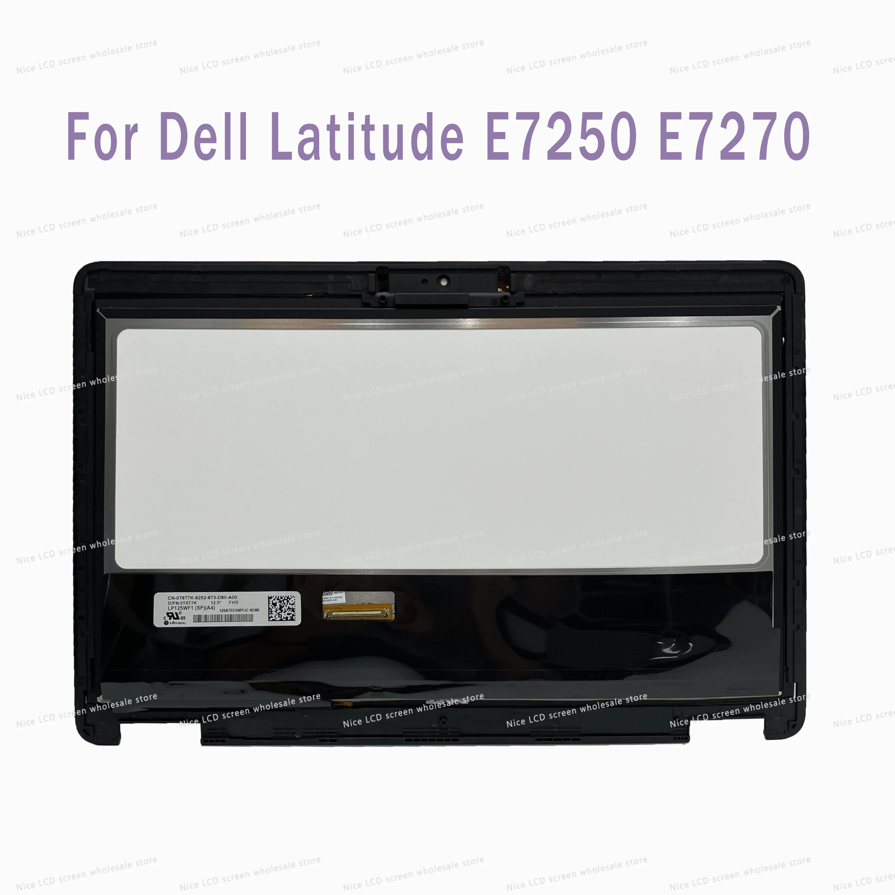 12.5 Inch For Dell Latitude E7250 E7270 E7240  P26S001 LCD Touch Screen Digitizer Replacement Assembly FHD Display