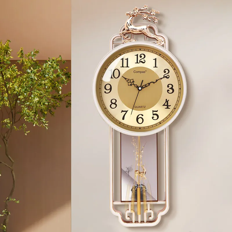 Round Elegant Wall Clock Gold Unique Premium Cute Nordic Design Digital Clock Living Room Orologio Da Parete Home Decor Items