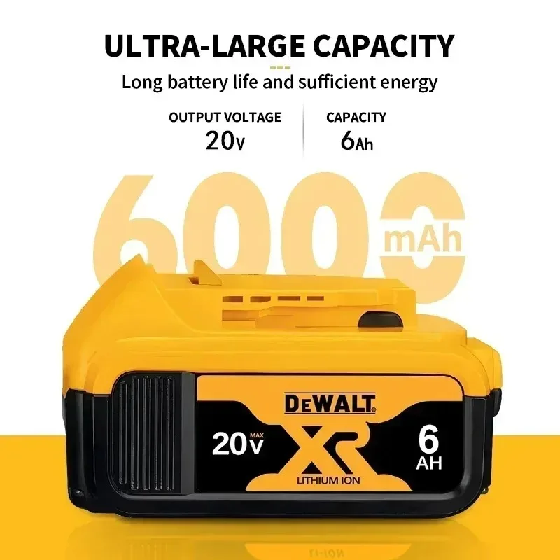 DeWALT البطارية الأصلية 20 فولت 5.0Ah 6.0Ah ماكس فليكس فولت ل DCB606 DCB205 DCB206 DCB209 DCB182 أداة السلطة مع شاحن