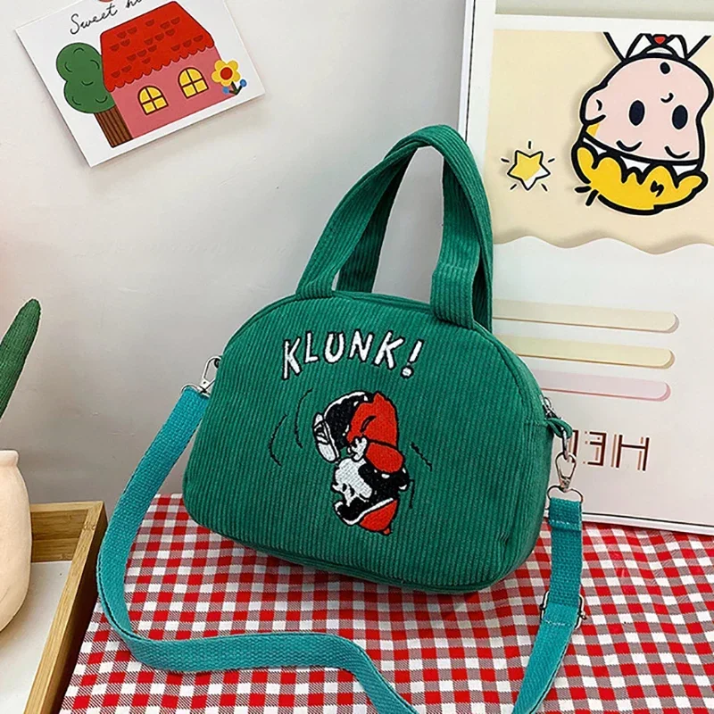 Disney Serie Snoopy Corduroy Cute Cartoon Shoulder Bag Embroidered Handbag Canvas Bag Women Fashion Casual Crossbody Bag New