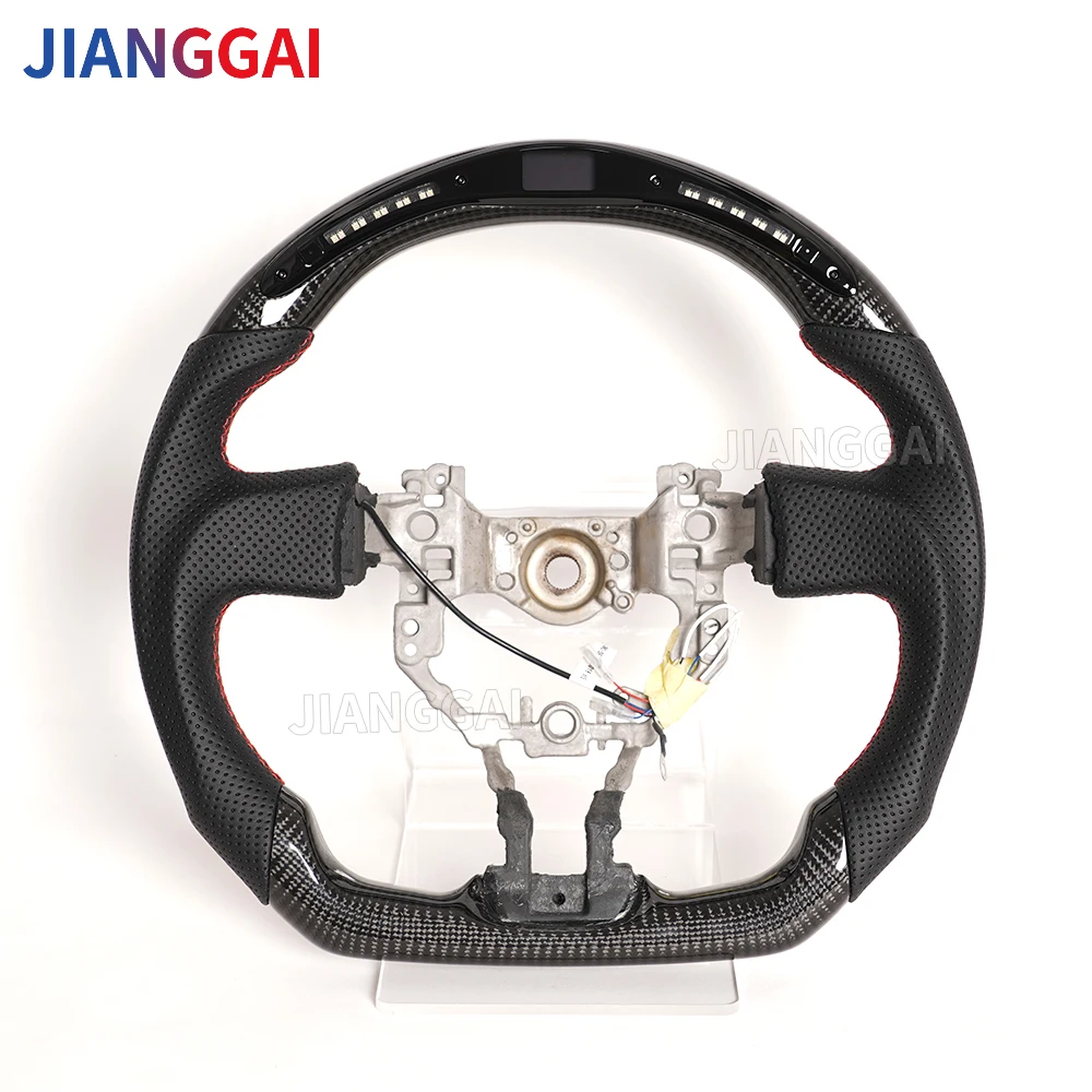

For Toyota 86 / Subaru BRZ 2012 2013 2014 2015 2016 LED Carbon Fiber Steering Wheel Perforated Leather Racing Wheel