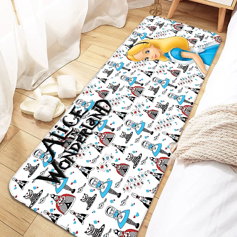 Disney Alice in Wonderland Pattern Door Mat Entrance Non-slip Doormat Washable Kitchen Carpet Living Room Hallway Rugs Bathroom