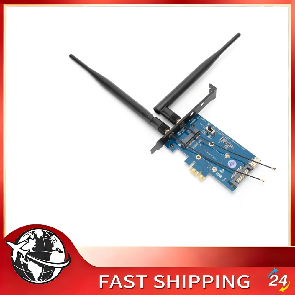 

Network Peripheral Wireless Dual Band Adapter with SIM Card Holder Mini PCI-E to PCI-E 1X Network Peripheral PCIE Wifi Adapter