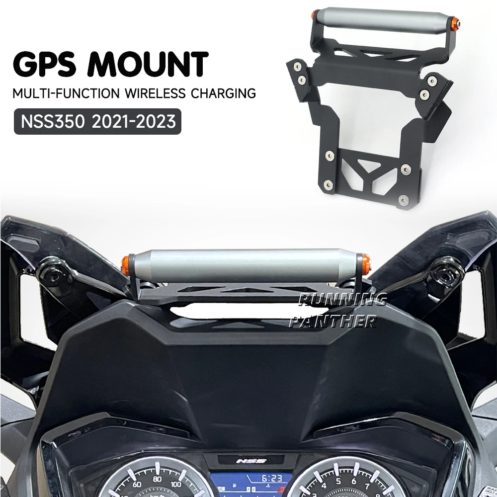 For Honda NSS 350 NSS350 2021-2023 Motorcycle GPS Phone Navigation Bracket USB & Wireless Charger Holder Mount Stand Accessory