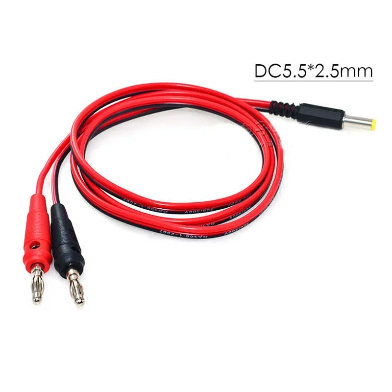 DC 5.5 X 2.5/2.1MM Male to 4MM Banana Plug Wire DC Power Adapter Connection Cable DC to Gun-type Lantern Head Connector Line
