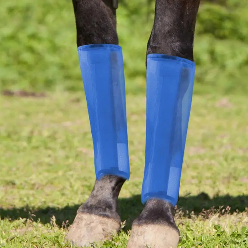 Juego de 4 mallas reutilizables para caballos, botas con mosca, minimiza la fatiga de las piernas, reduce el pitido