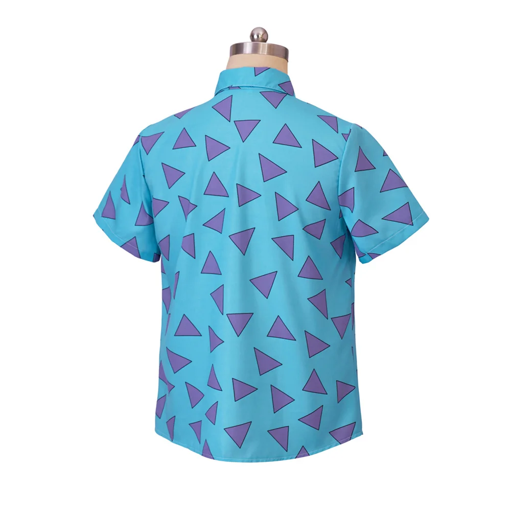 Anime Rockos modernes Leben Cosplay Rocko Kostüm Männer lässig Dreieck gedruckt Button-Down-Shirt 90er Jahre Sommer T-Shirt Halloween