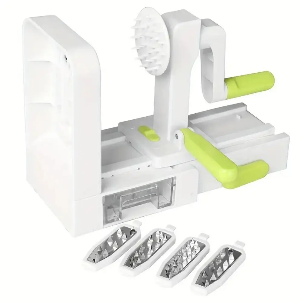 

4 Blades Vegetable Spiralizer Manual Multifunctional Zucchini Noodle Maker Suction Base Foldable Vegetable Slicer Potato