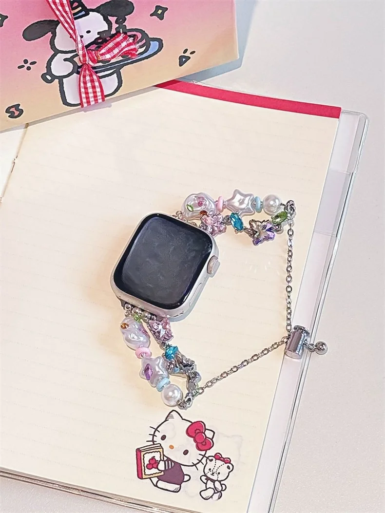 

Star colored diamond metal compatible iWatch strap 38mm 40mm 41mm 42mm 44mm 45mm 49mm fashionable strap