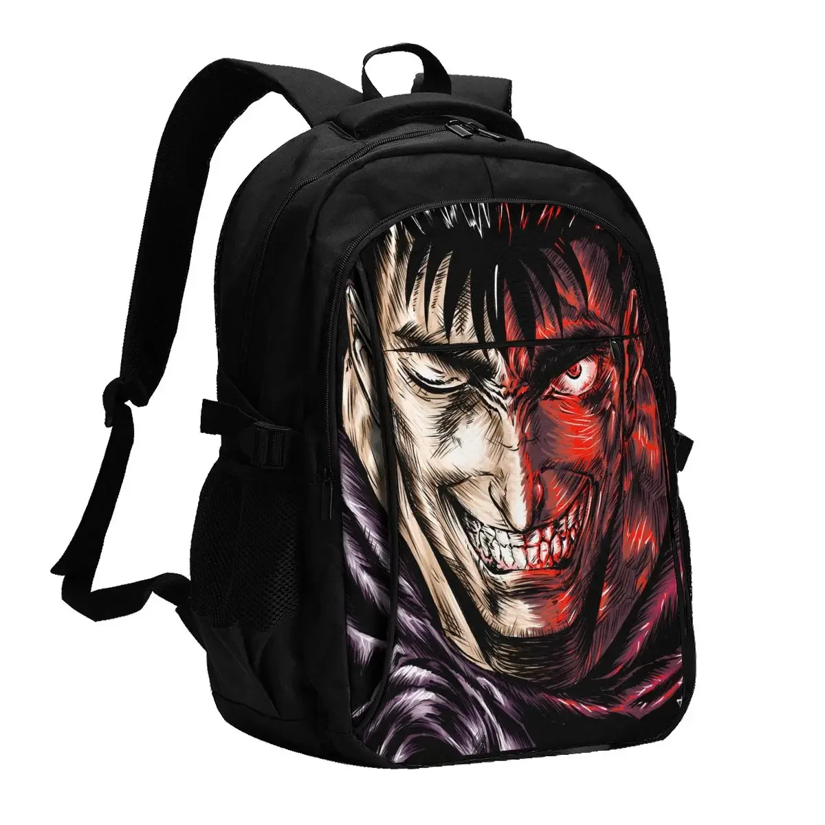 Anime Berserk Travel Laptop Backpack, Business Water Resistant Laptop Backpack with USB Charging Port, College Bag for Men Women