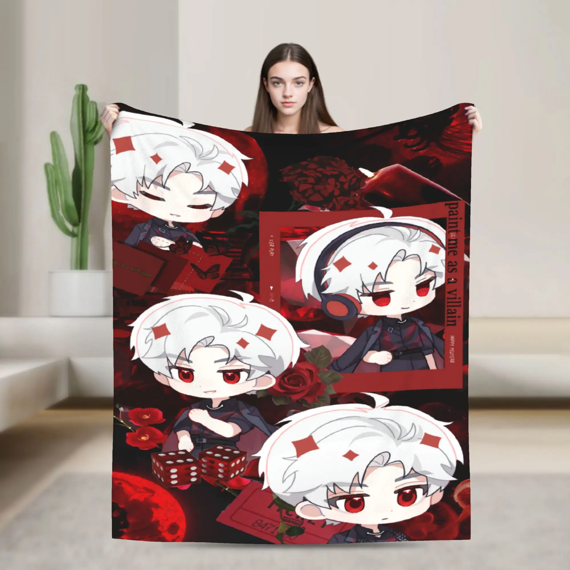 COOL V-Valko L-Love and Deepspace Blankets Quality Warm Soft  Throw Blanket Winter Picnic Couch Bed Novelty Bedspread