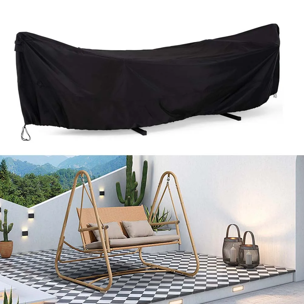 BLACK 210D Sun Rain Dust Snow Protection Outdoor Hummock Covers With Windproof Straps 210D Oxford Cloth