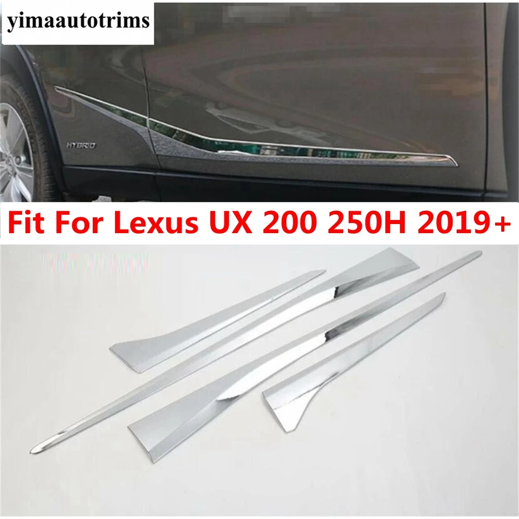 

For Lexus UX 200 250H 2019 - 2024 Car Side Door Body Molding Line Garnish Protector Cover Trim Carbon Fiber / Matte Accessories