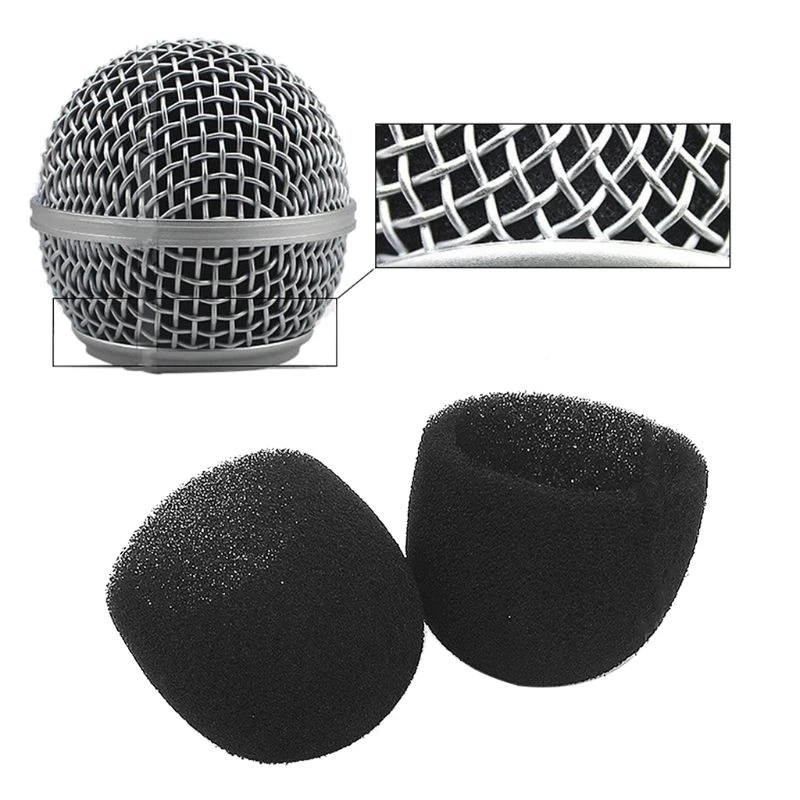 Professional Mic Cover Round Ball Mic Windscreen Microphone Sponge Mic Cover for SM58 SLX24 PGX24 PG58 BETA5