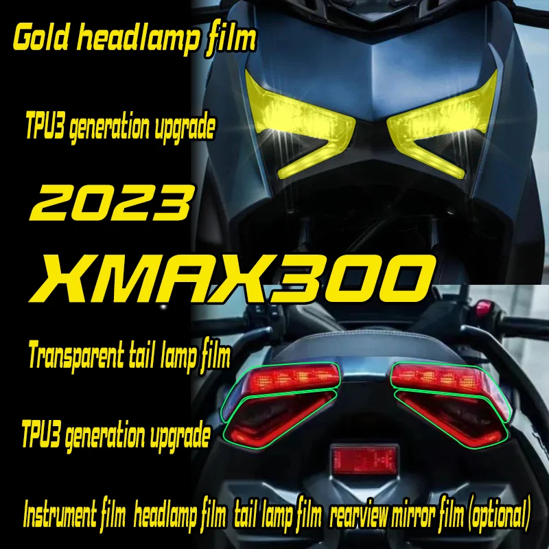 

Suitable for 23 Yamaha XMAX300 headlights, tail light film, transparent TPU protective film, car sticker modification accessorie